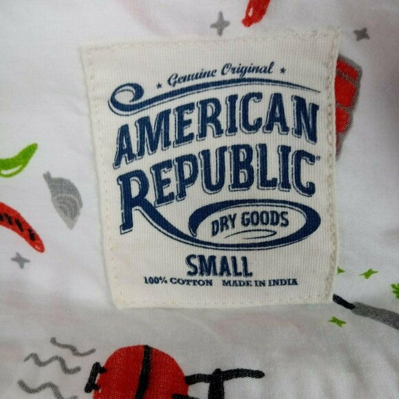 American Republic Mens S Button Up Summer Cookout BBQ Short Sleeve Collared - Picture 6 of 10